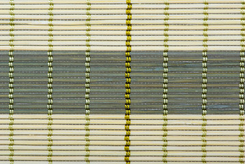 Image showing Green bamboo stick straw mat