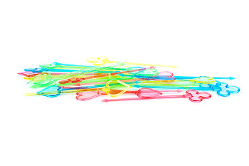 Image showing Some small plastic skewers