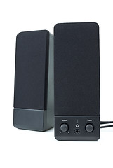 Image showing Cheap black computer stereo audio system