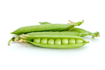 Image showing Cracked and whole pea pods