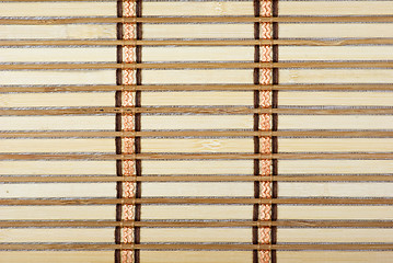 Image showing Close-up of bamboo plank straw mat