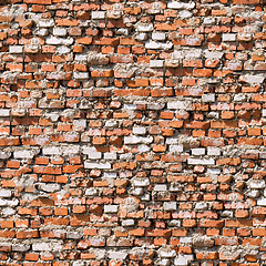 Image showing Red brickwork seamless background.