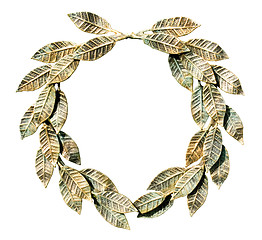 Image showing Bronzed laurel wreath.