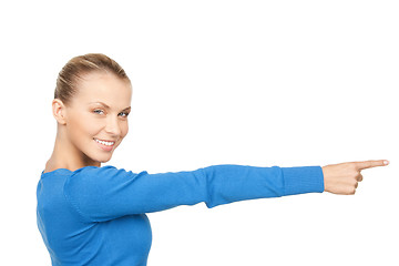 Image showing businesswoman pointing her finger