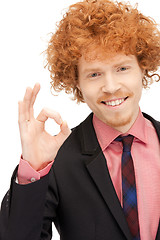 Image showing handsome man showing ok sign