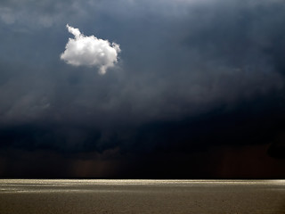 Image showing Lonely white cloud.