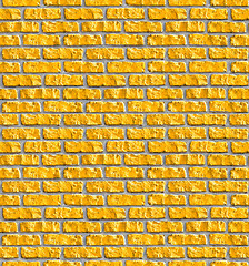 Image showing Yellow brickwork seamless pattern.