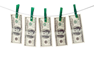 Image showing Dollars on rope.