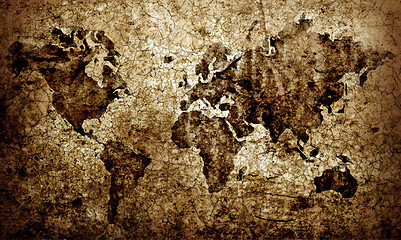 Image showing Grungy world map. 