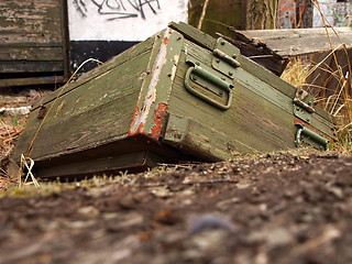 Image showing Old ammunition box