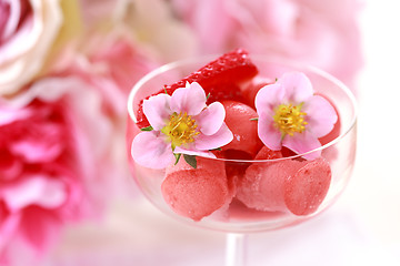 Image showing Strawberry sorbet 