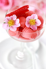 Image showing Strawberry sorbet 