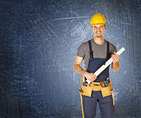 Image showing handyman blue background