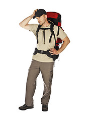 Image showing young caucasian backpacker