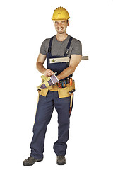 Image showing handyman wearing gloves