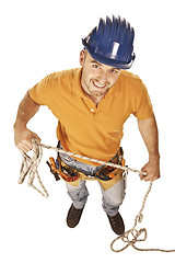 Image showing manual worker and rope