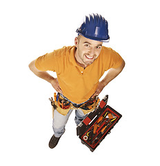 Image showing handyman and toolbox