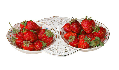Image showing Antique Plate with Strawberries