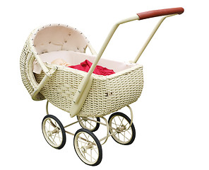 Image showing Vintage Cane Pram 