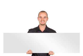 Image showing young man with white board