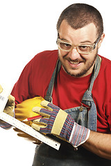 Image showing worker and tool