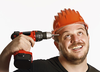 Image showing crazy handyman