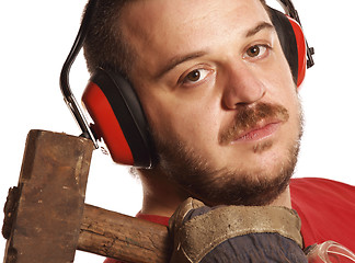 Image showing manual worker with hammer