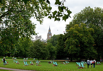 Image showing Big Ben from St. James's Park