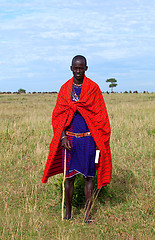 Image showing Masai Guide on the Aitong Plains, Masai Mara