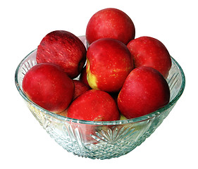 Image showing Red Apples in a Glass Bowl 