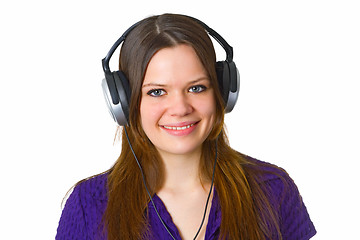 Image showing Young woman with headphones