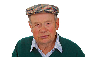 Image showing Male senior with cap