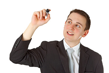 Image showing Businessman with marker