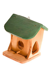 Image showing wooden birdhouse isolated on the white