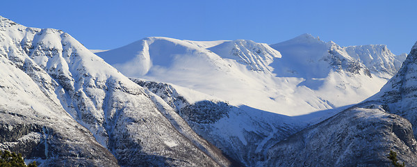 Image showing Norwegian mountain panorama