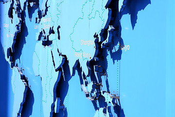 Image showing world map in blue 