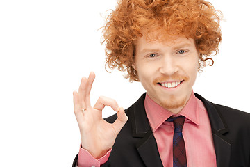 Image showing handsome man showing ok sign