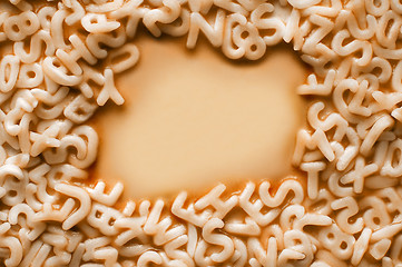 Image showing pasta letters background