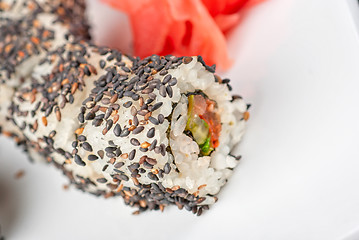 Image showing Sushi with sesame