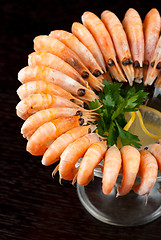 Image showing shrimps with lemon