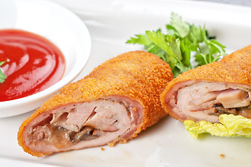 Image showing rolls from pork meat