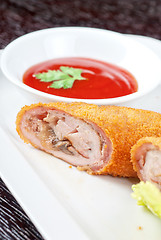 Image showing rolls from pork meat