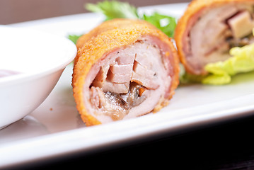 Image showing rolls from pork meat