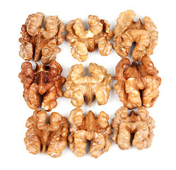 Image showing nine walnut halves