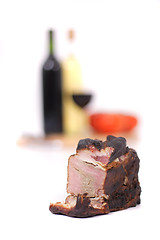 Image showing wine and smoked meat