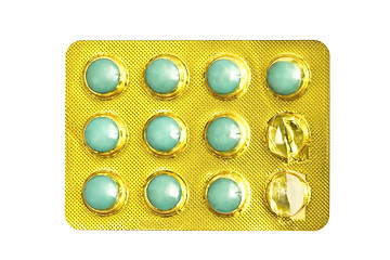 Image showing  green pills