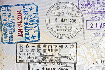 Image showing  immigration stamps 