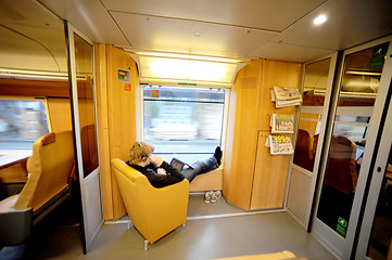 Image showing In a train