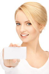 Image showing woman with business card