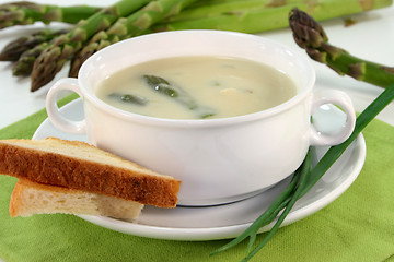 Image showing Asparagus cream soup